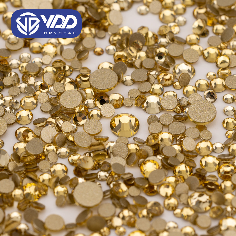 VDD 004 Jonquil Mix Size SS4-SS20 Clear Crystal Rhinestones Non-hotfix Gold Flatback Glitter Stones Nail Art Crafts DIY Decorations