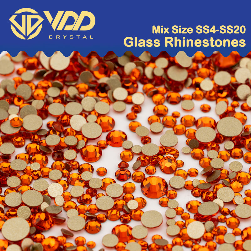 VDD 011 Hyacinth Mix Size SS4-SS20 Clear Crystal Rhinestones Non-hotfix Gold Flatback Glitter Stones Nail Art Crafts DIY Decorations
