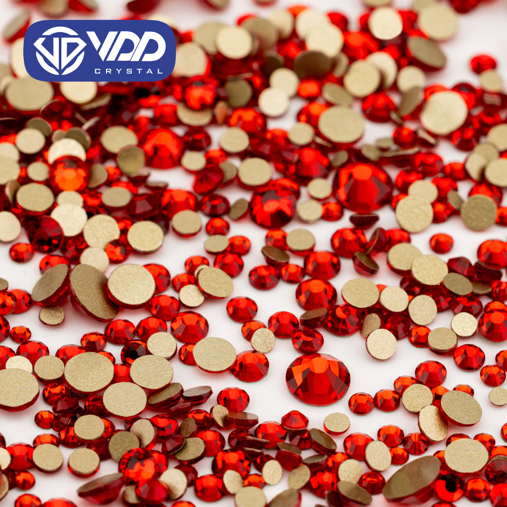 VDD 013 Siam Mix Size SS4-SS20 Clear Crystal Rhinestones Non-hotfix Gold Flatback Glitter Stones Nail Art Crafts DIY Decorations