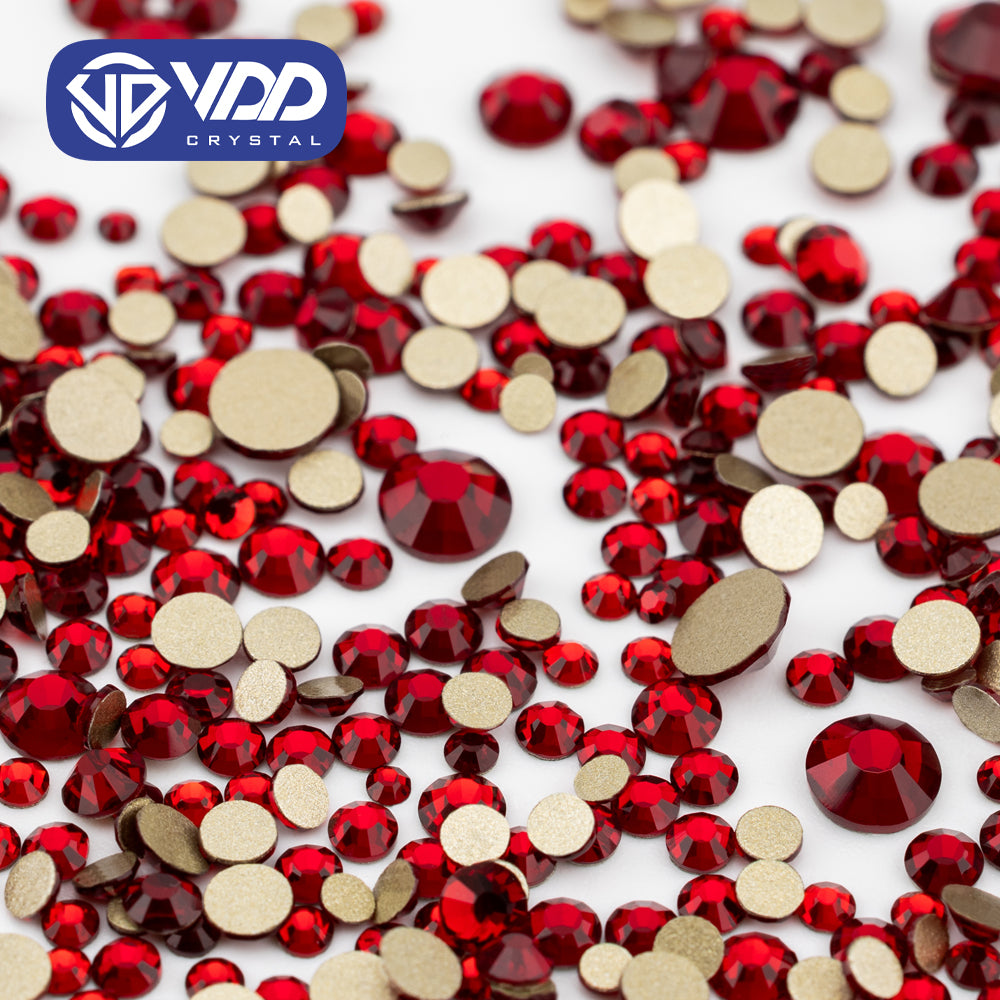 VDD 014 Garnet Mix Size SS4-SS20 Clear Crystal Rhinestones Non-hotfix Gold Flatback Glitter Stones Nail Art Crafts DIY Decorations