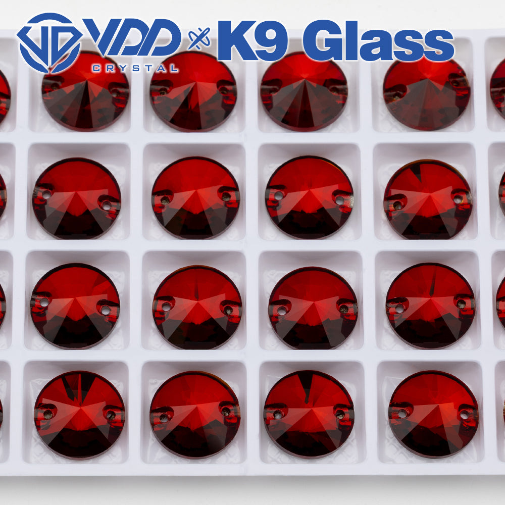 VDD Rivoli S110 Garnet Top Quality K9 Glass Sew on Rhinestones Crystal Flatback Sewing Strass Stones for Garment Wedding Dress