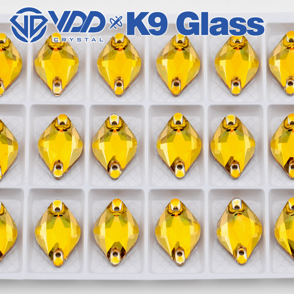 VDD S258 Sunshine Lemon Top Quality K9 Glass Sew on Rhinestones Crystal Flatback Sewing Stones for Clothes Decorations
