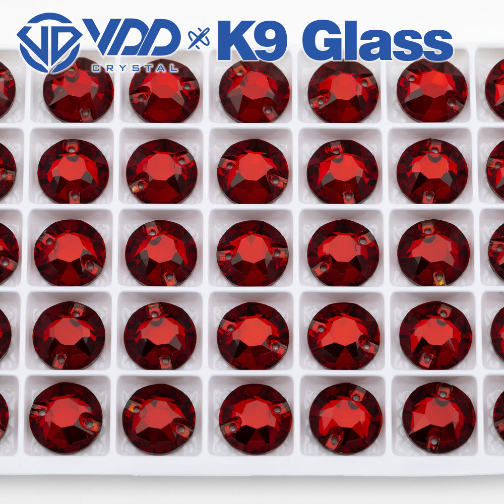 VDD S110 Garnet 8 Big 8 Small Top Quality K9 Glass Sew on Rhinestones Crystal Flatback Sewing Stones for Clothes Decorations