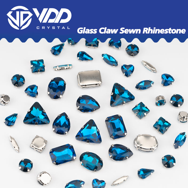 VDD Indicolite Multi Shape Mix Size Glass Sew on Rhinestones Crystal Flatback Stones For DIY Shoes Accessories