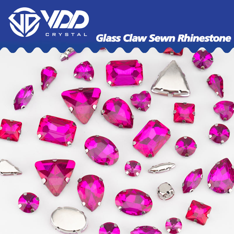 VDD Rose Multi Shape Mix Size Glass Sew on Rhinestones Crystal Flatback Stones For DIY Shoes Accessories