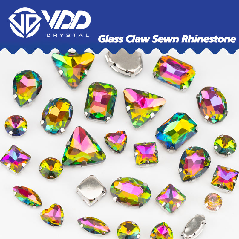VDD Virrail Medium Multi Shape Mix Size Glass Sew on Rhinestones Crystal Flatback Stones For DIY Shoes Accessories