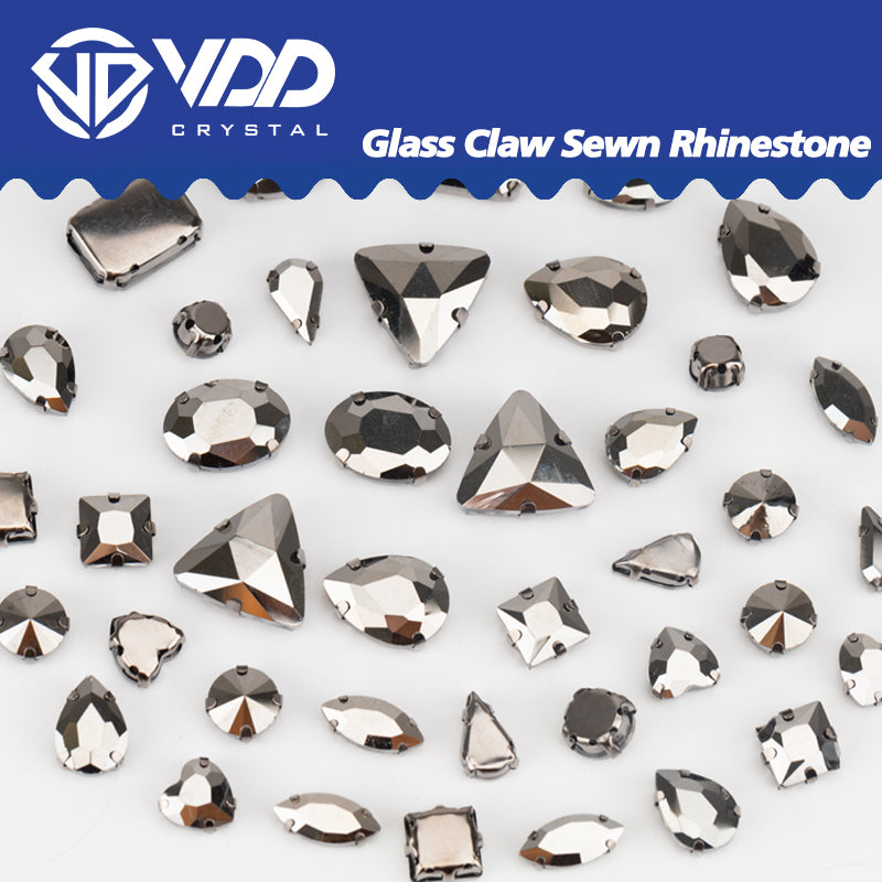 VDD Hematite Multi Shape Mix Size Glass Sew on Rhinestones Crystal Flatback Stones For DIY Shoes Accessories