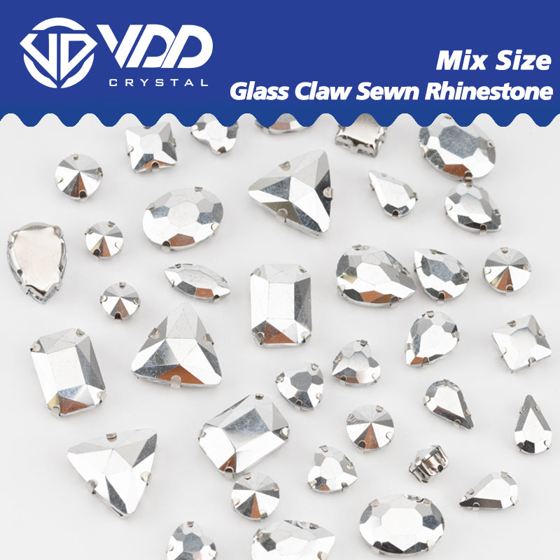 VDD Labrador Multi Shape Mix Size Glass Sew on Rhinestones Crystal Flatback Stones For DIY Shoes Accessories