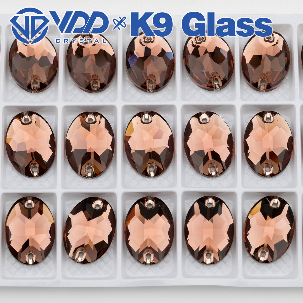 VDD S111 Wine Oval Top Quality K9 Glass Sew on Rhinestones Crystal Flatback Sewing Stones for Clothes Decorations