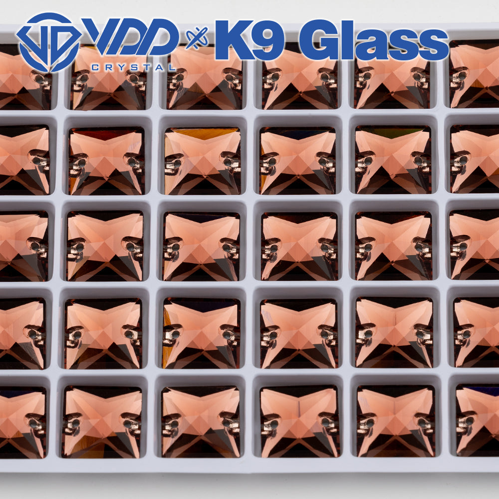 VDD S111 Wine Square Top Quality K9 Glass Sew on Rhinestones Crystal Flatback Sewing Stones for Clothes Decorations