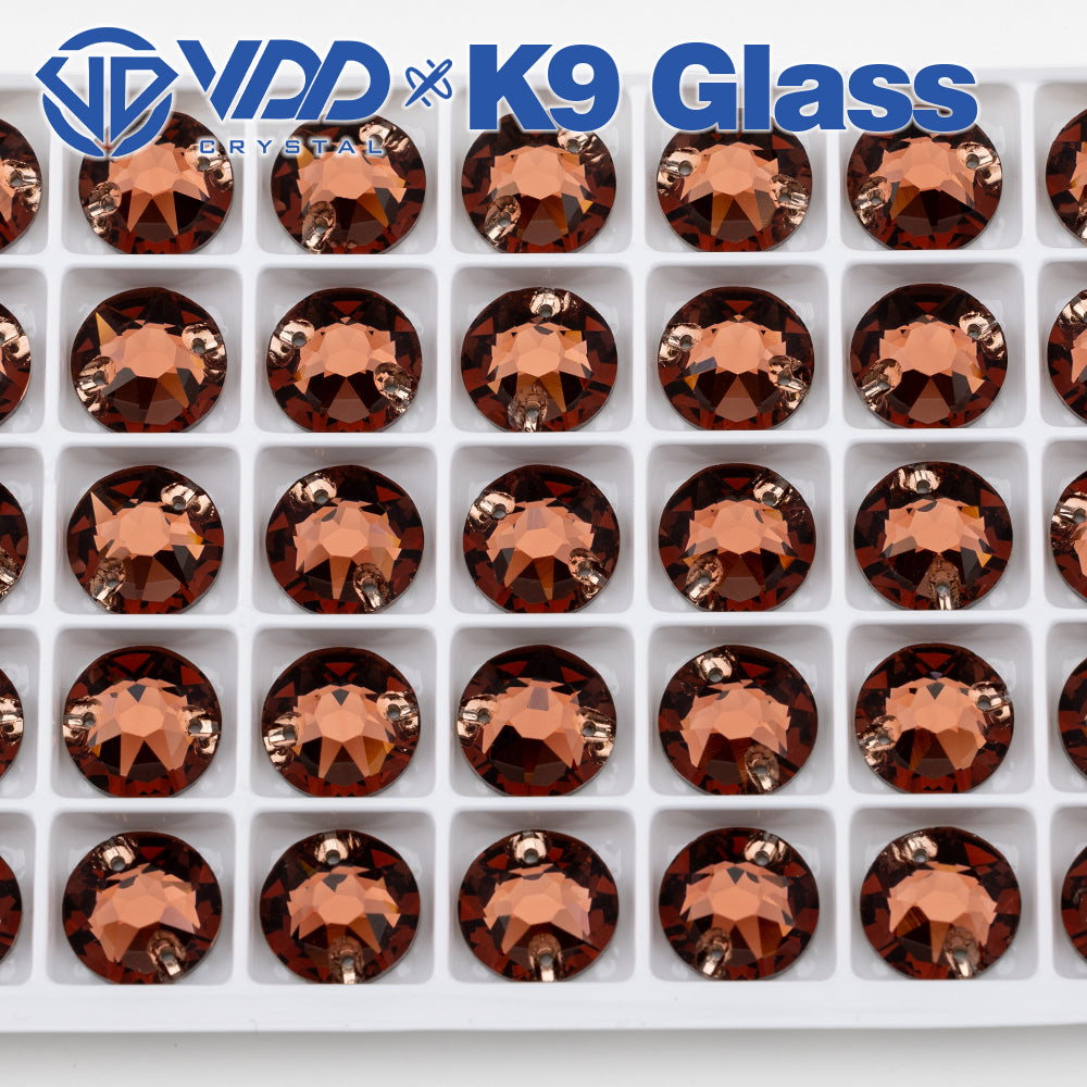 VDD S111 Wine 8 Big 8 Small Top Quality K9 Glass Sew on Rhinestones Crystal Flatback Sewing Stones for Clothes Decorations