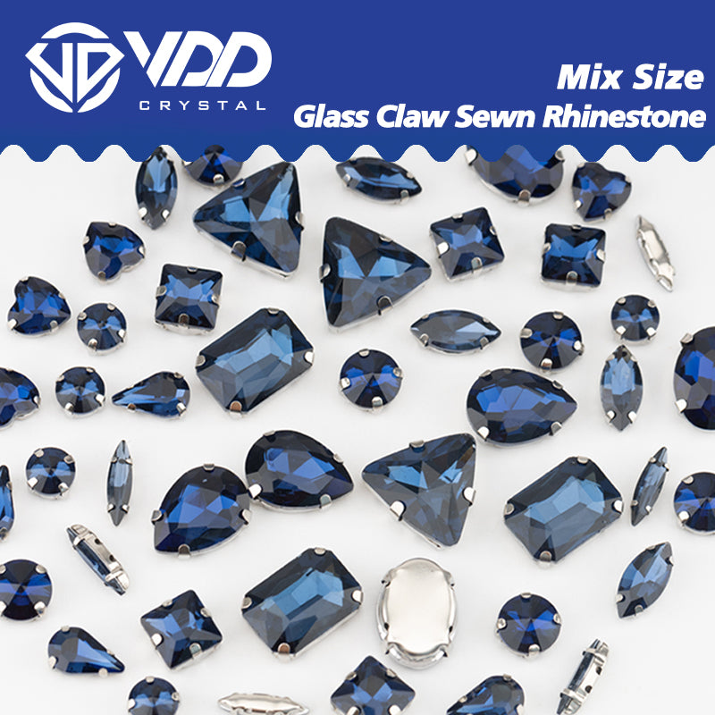VDD Montana Multi Shape Mix Size Glass Sew on Rhinestones Crystal Flatback Stones For DIY Shoes Accessories