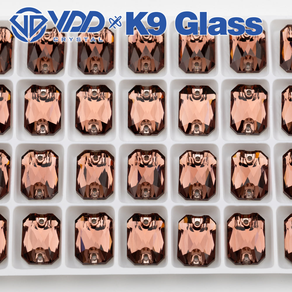 VDD S111 Wine Emerald Cut Top Quality K9 Glass Sew on Rhinestones Crystal Flatback Sewing Stones for Clothes Decorations