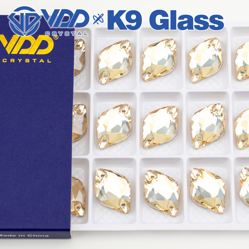 VDD S257 Golden Shadow Lemon Top Quality K9 Glass Sew on Rhinestones Crystal Flatback Sewing Stones for Clothes Decorations
