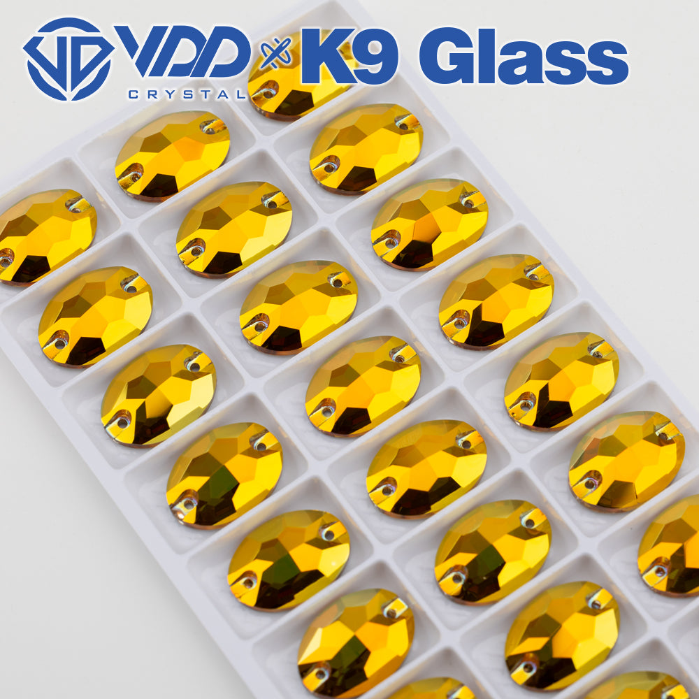 VDD S258 Sunshine Oval Top Quality K9 Glass Sew on Rhinestones Crystal Flatback Sewing Stones for Clothes Decorations