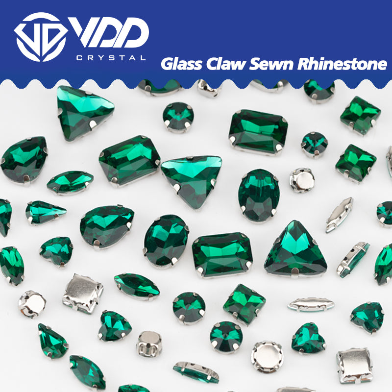 VDD Pore Green Multi Shape Mix Size Glass Sew on Rhinestones Crystal Flatback Stones For DIY Shoes Accessories