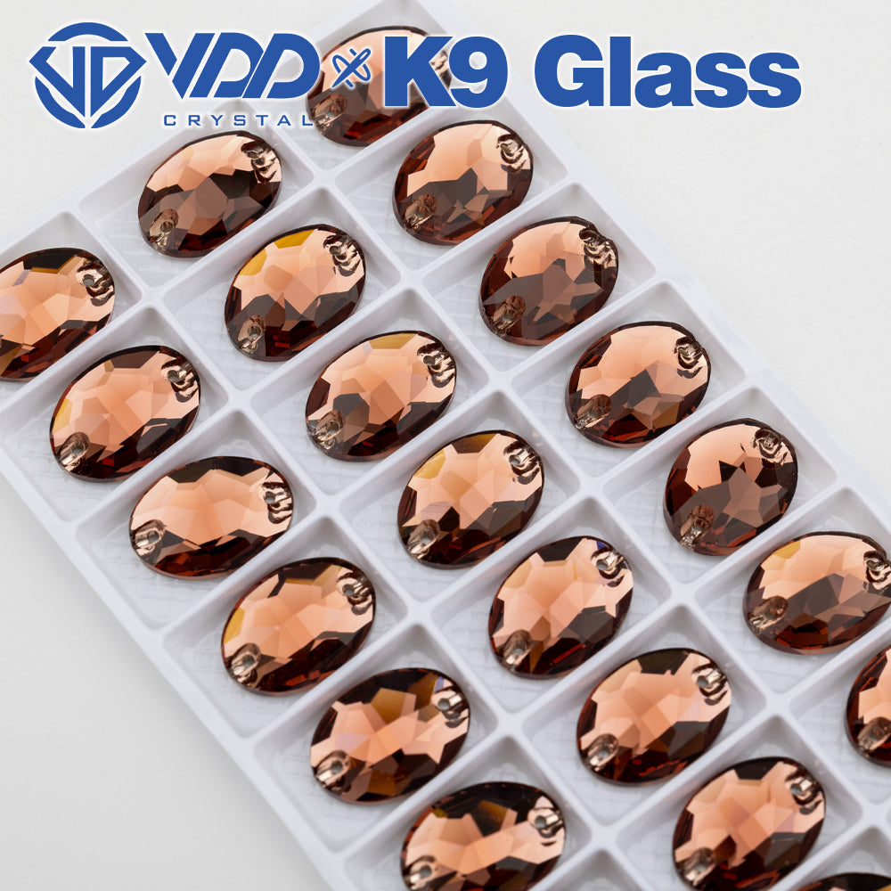 VDD S111 Wine Oval Top Quality K9 Glass Sew on Rhinestones Crystal Flatback Sewing Stones for Clothes Decorations