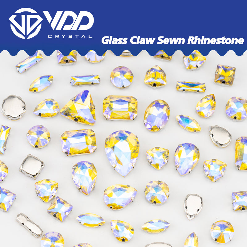 VDD Jonquil AB Multi Shape Mix Size Glass Sew on Rhinestones Crystal Flatback Stones For DIY Shoes Accessories