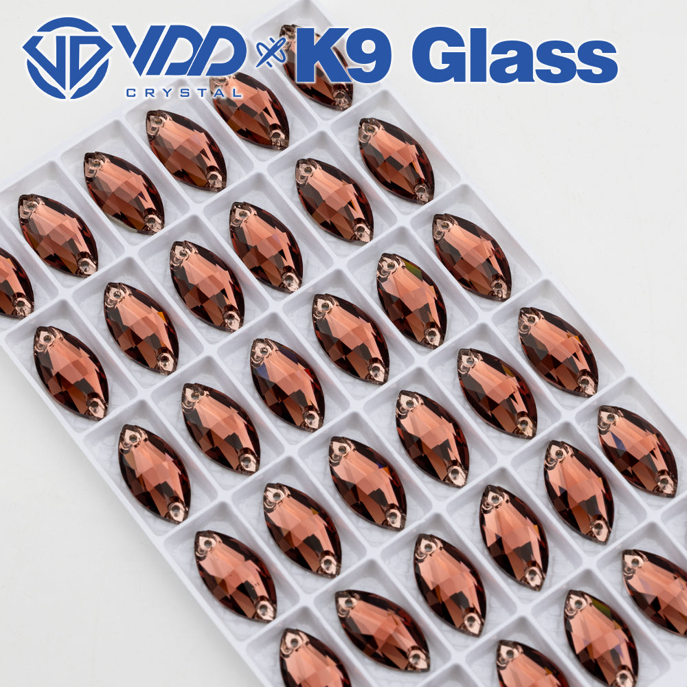 VDD S111 Wine Navette Top Quality K9 Glass Sew on Rhinestones Crystal Flatback Sewing Strass Stones for Garment Decorations