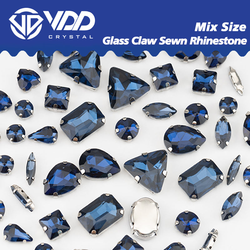 VDD Montana Multi Shape Mix Size Glass Sew on Rhinestones Crystal Flatback Stones For DIY Shoes Accessories