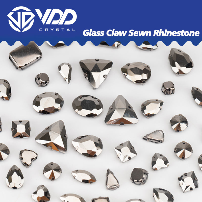 VDD Hematite Multi Shape Mix Size Glass Sew on Rhinestones Crystal Flatback Stones For DIY Shoes Accessories