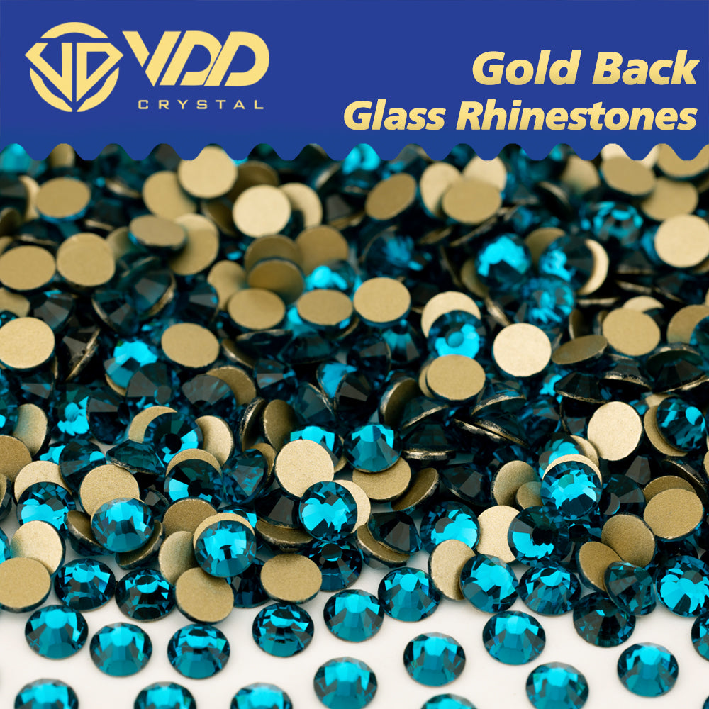 VDD 025 Indicolite High Quality Glass Rhinestones Crystal Gold Flatback Strass Stones For Nail Art Crafts DIY Decorations