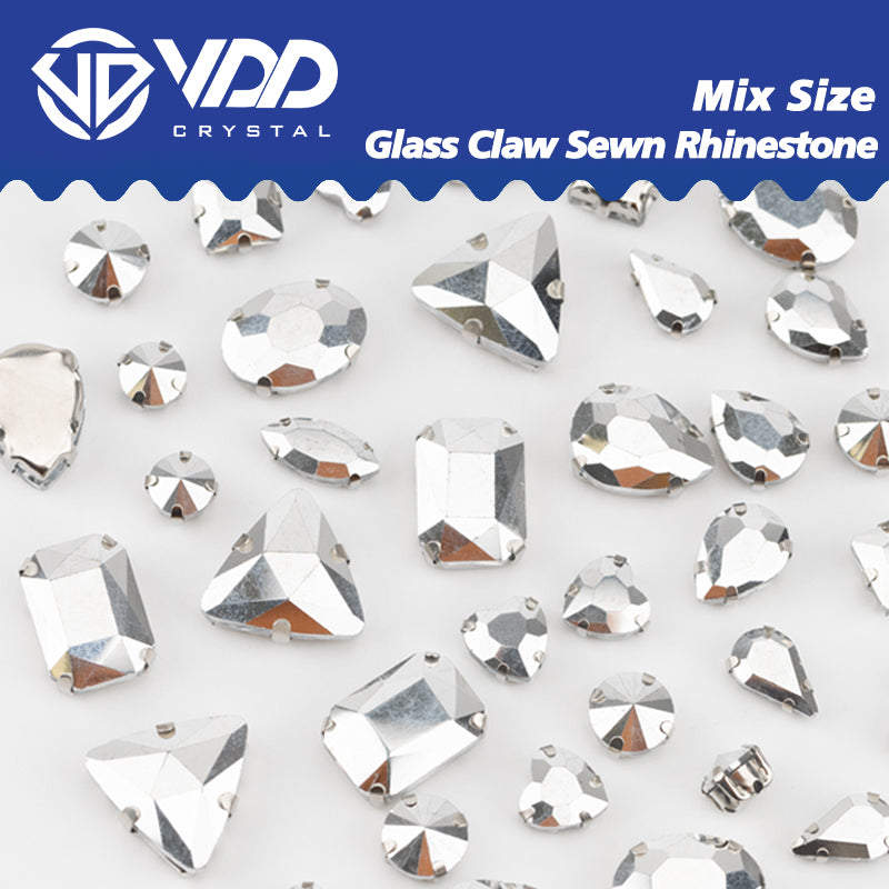 VDD Labrador Multi Shape Mix Size Glass Sew on Rhinestones Crystal Flatback Stones For DIY Shoes Accessories