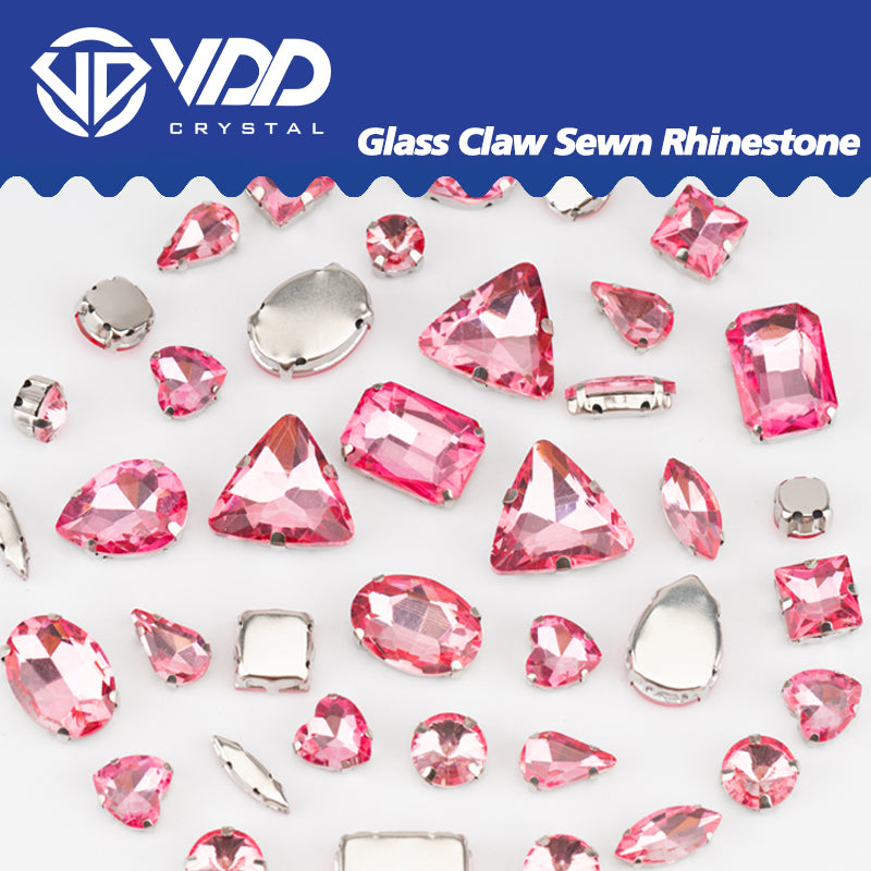 VDD Light Rose Multi Shape Mix Size Glass Sew on Rhinestones Crystal Flatback Stones For DIY Shoes Accessories