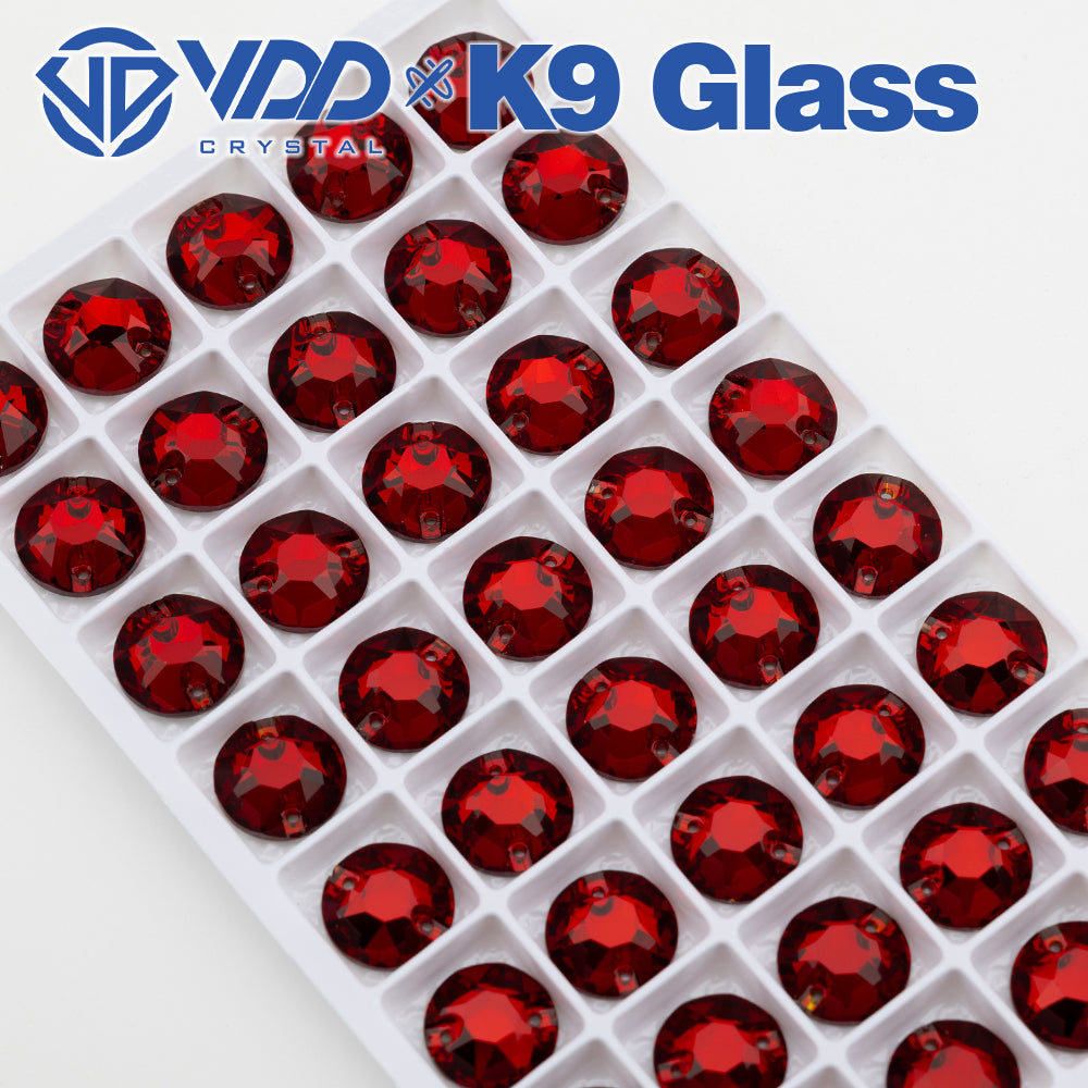 VDD S110 Garnet 8 Big 8 Small Top Quality K9 Glass Sew on Rhinestones Crystal Flatback Sewing Stones for Clothes Decorations