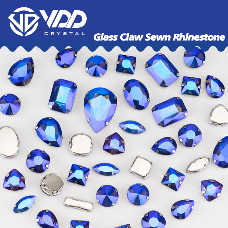VDD Amethyst AB Multi Shape Mix Size Glass Sew on Rhinestones Crystal Flatback Stones For DIY Shoes Accessories