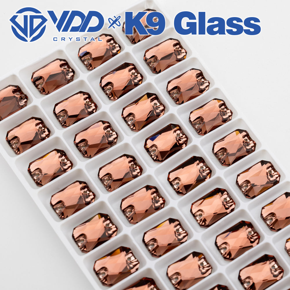 VDD S111 Wine Emerald Cut Top Quality K9 Glass Sew on Rhinestones Crystal Flatback Sewing Stones for Clothes Decorations