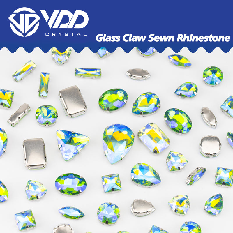 VDD Peridot AB Multi Shape Mix Size Glass Sew on Rhinestones Crystal Flatback Stones For DIY Shoes Accessories