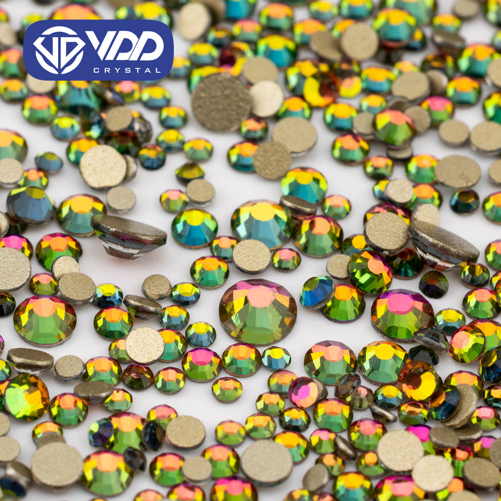 VDD 039 Vitrail Medium Mix Size SS4-SS20 Clear Crystal Rhinestones Non-hotfix Gold Flatback Glitter Stones Nail Art Crafts DIY Decorations