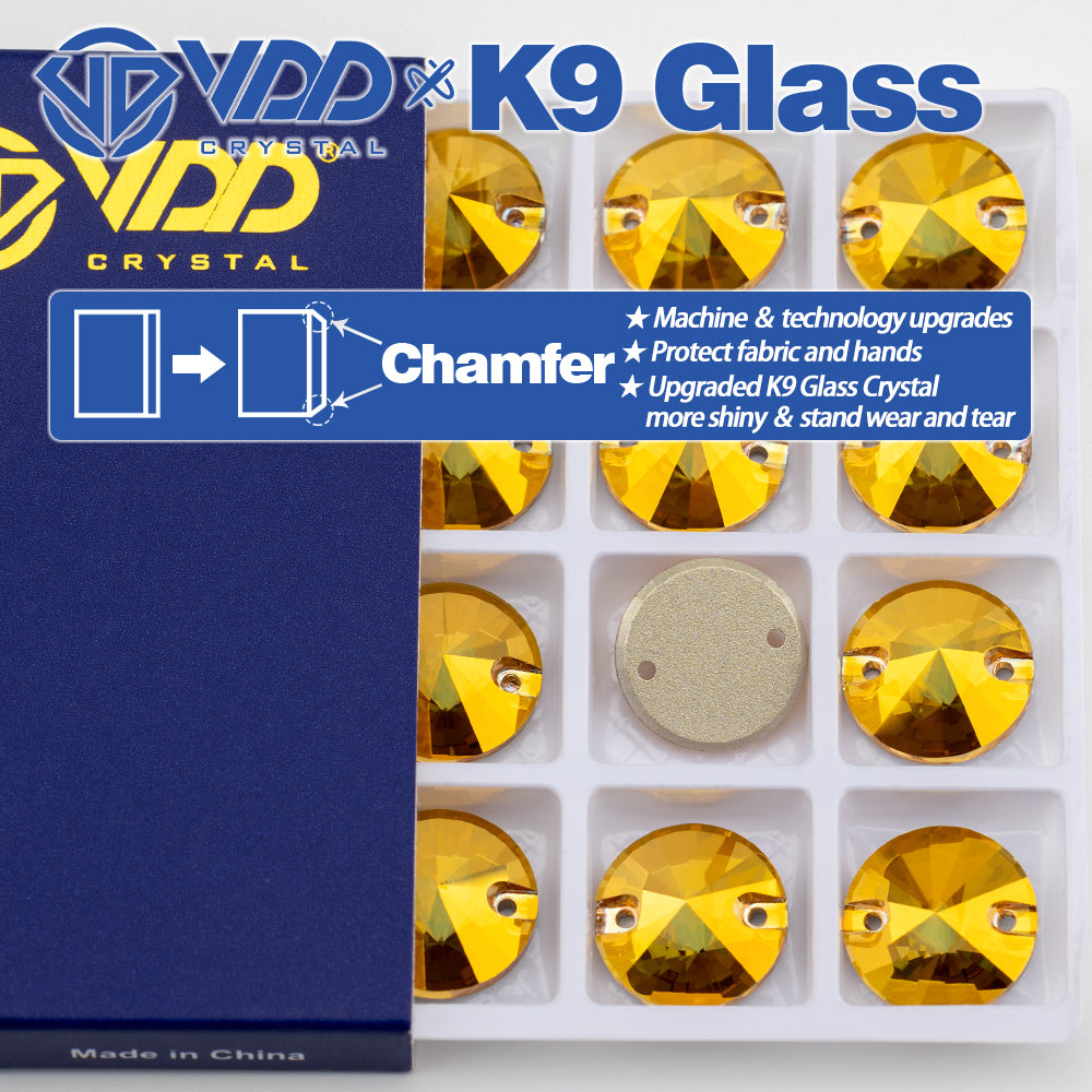 VDD Rivoli S258 Sunshine Top Quality K9 Glass Sew on Rhinestones Crystal Flatback Sewing Strass Stones for Garment Wedding Dress