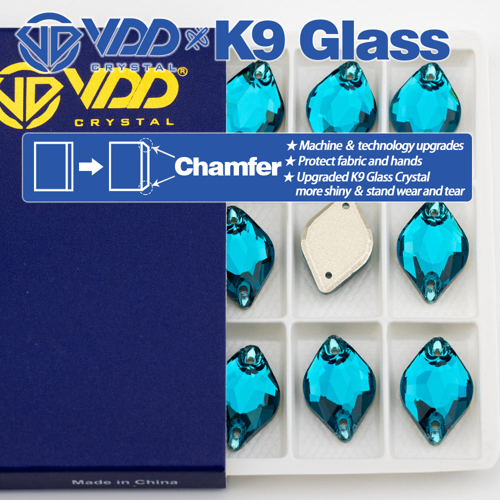 VDD S115 Indicolite Lemon Top Quality K9 Glass Sew on Rhinestones Crystal Flatback Sewing Stones for Clothes Decorations