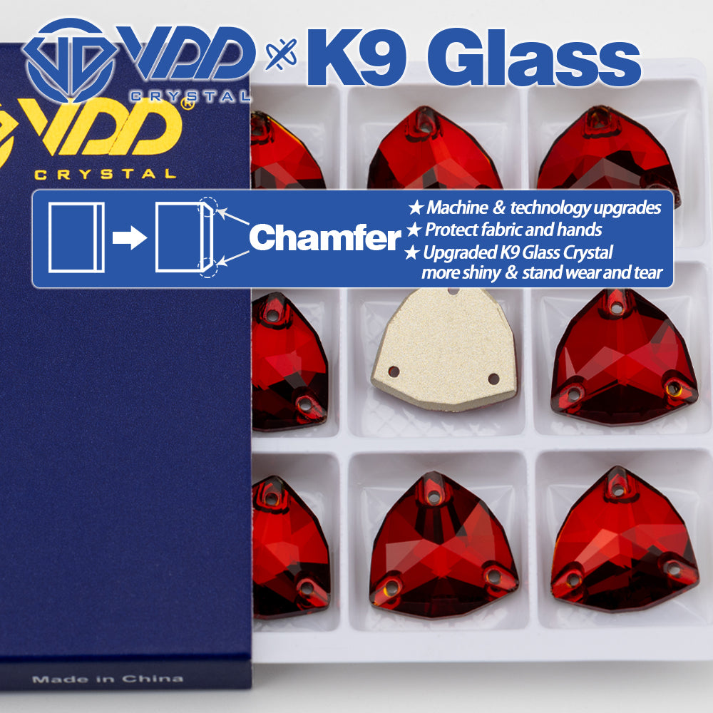 VDD Trilliant S110 Garnet Top Quality K9 Glass Sew on Rhinestones Crystal Flatback Sewing Glitter Stones for DIY Garment