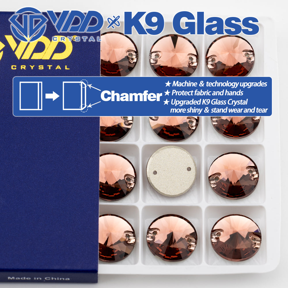 VDD Rivoli S111 Wine Top Quality K9 Glass Sew on Rhinestones Crystal Flatback Sewing Strass Stones for Garment Wedding Dress
