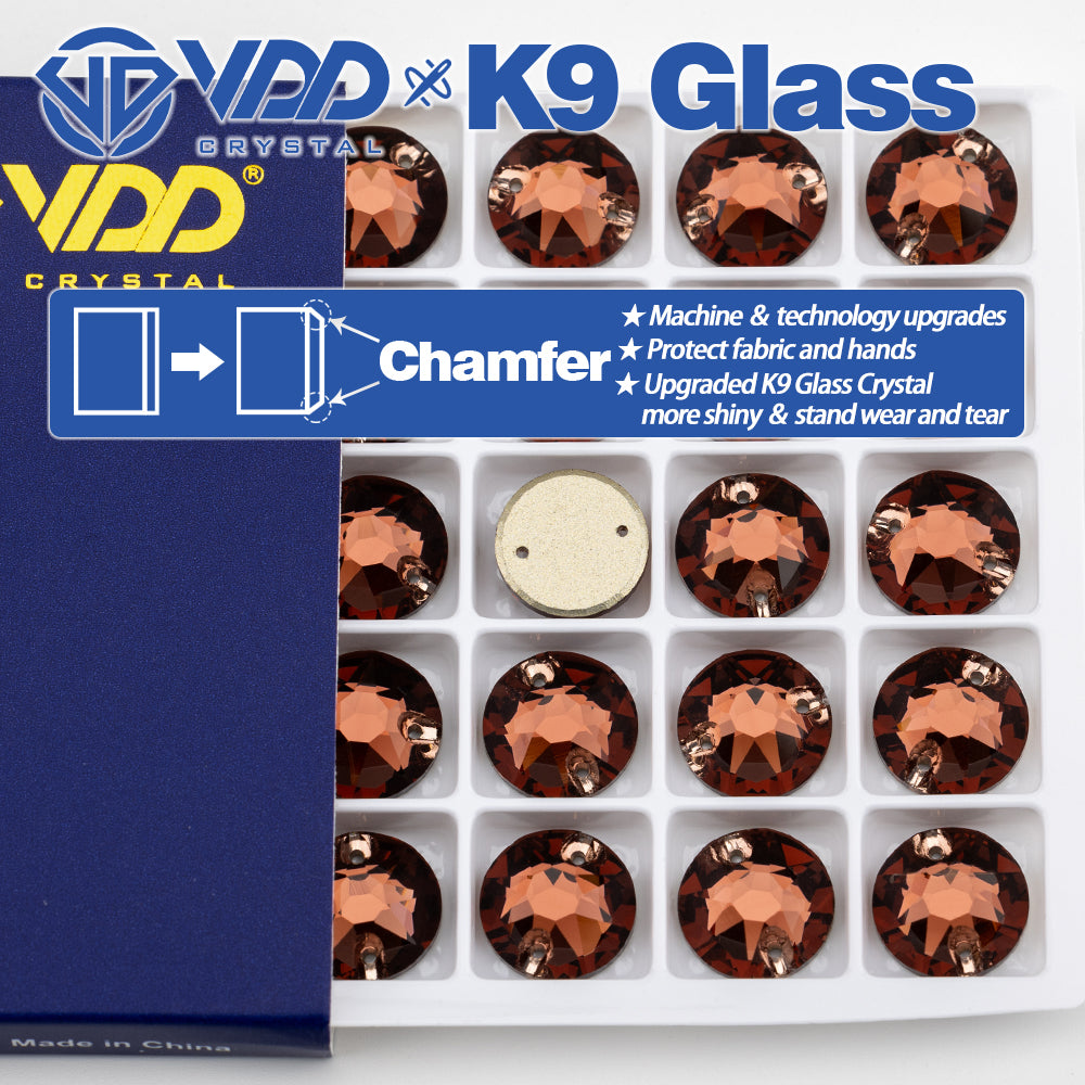 VDD S111 Wine 8 Big 8 Small Top Quality K9 Glass Sew on Rhinestones Crystal Flatback Sewing Stones for Clothes Decorations