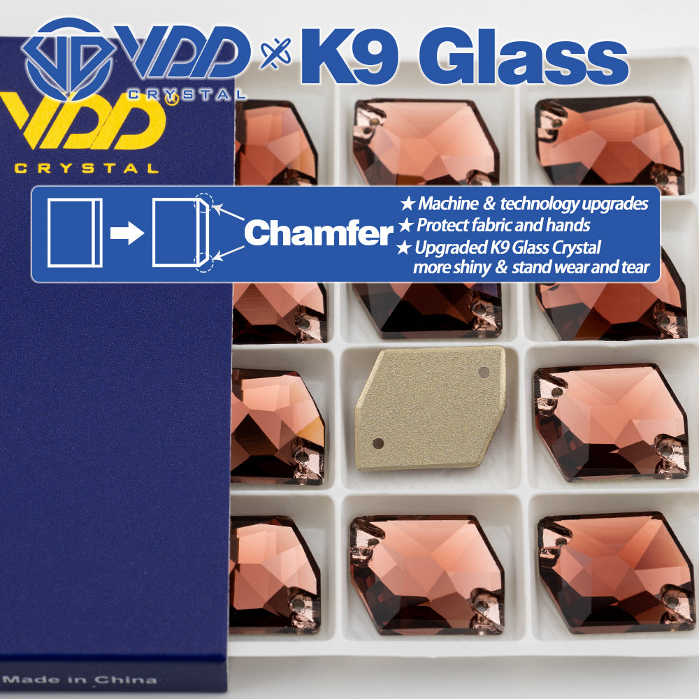 VDD S111 Wine Cosmic Top Quality K9 Glass Sew on Rhinestones Crystal Flatback Sewing Stones for Clothes Decorations