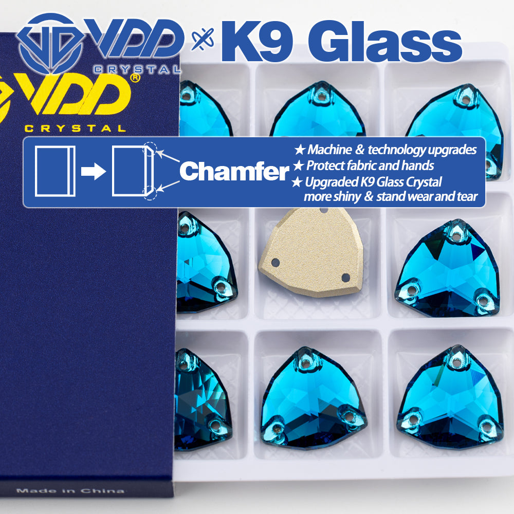 VDD Trilliant S115 Indicolite Top Quality K9 Glass Sew on Rhinestones Crystal Flatback Sewing Glitter Stones for DIY Garment