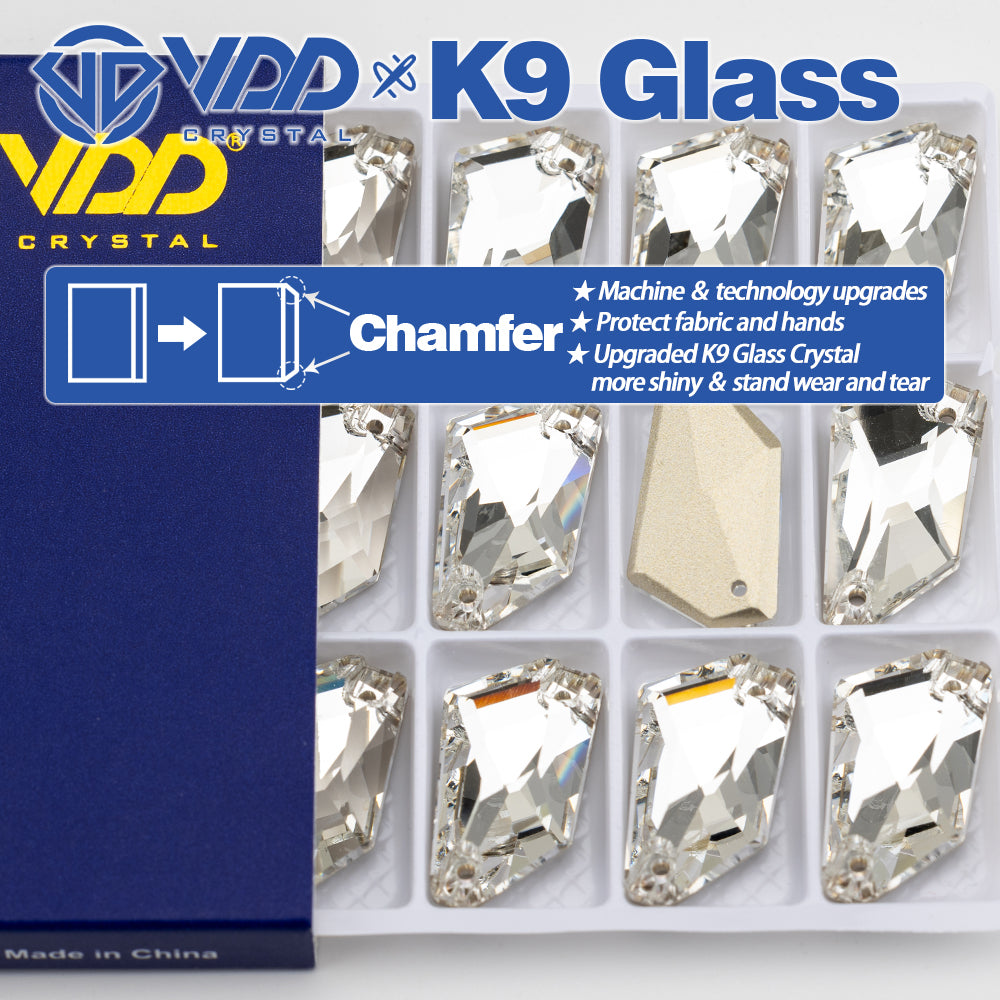 VDD S.Rhombus High Quality K9 Glass Sewing Clear Crystal Flatback Sew on Rhinestone Strass for Clothes Accessories Wedding Dress