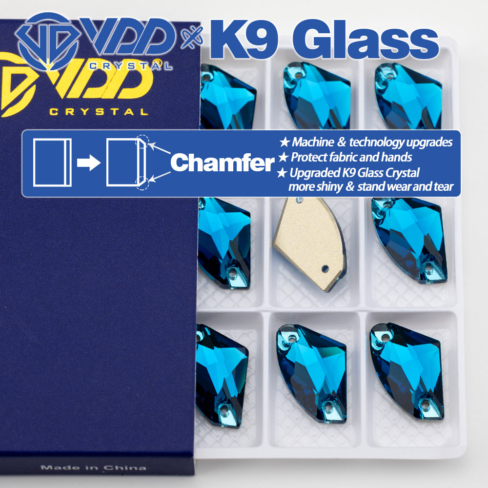 VDD S115 Indicolite Galactic Top Quality K9 Glass Sew on Rhinestones Crystal Flatback Sewing Stones for Clothes Decorations