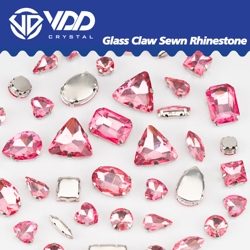 VDD Light Rose Multi Shape Mix Size Glass Sew on Rhinestones Crystal Flatback Stones For DIY Shoes Accessories