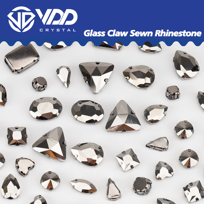 VDD Hematite Multi Shape Mix Size Glass Sew on Rhinestones Crystal Flatback Stones For DIY Shoes Accessories