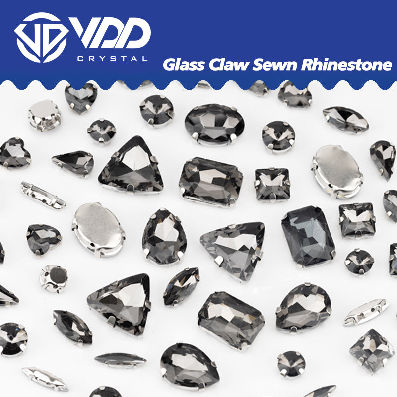 VDD Black Diamond Multi Shape Mix Size Glass Sew on Rhinestones Crystal Flatback Stones For DIY Shoes Accessories