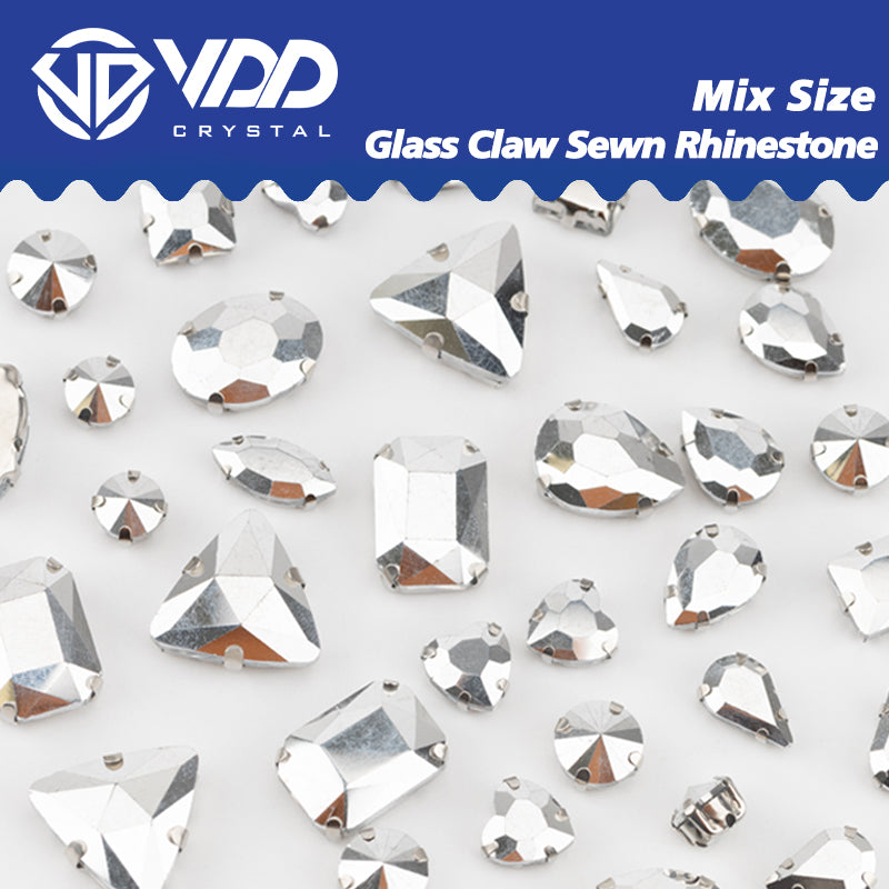 VDD Labrador Multi Shape Mix Size Glass Sew on Rhinestones Crystal Flatback Stones For DIY Shoes Accessories