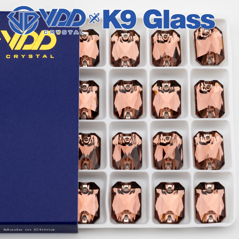 VDD S111 Wine Emerald Cut Top Quality K9 Glass Sew on Rhinestones Crystal Flatback Sewing Stones for Clothes Decorations