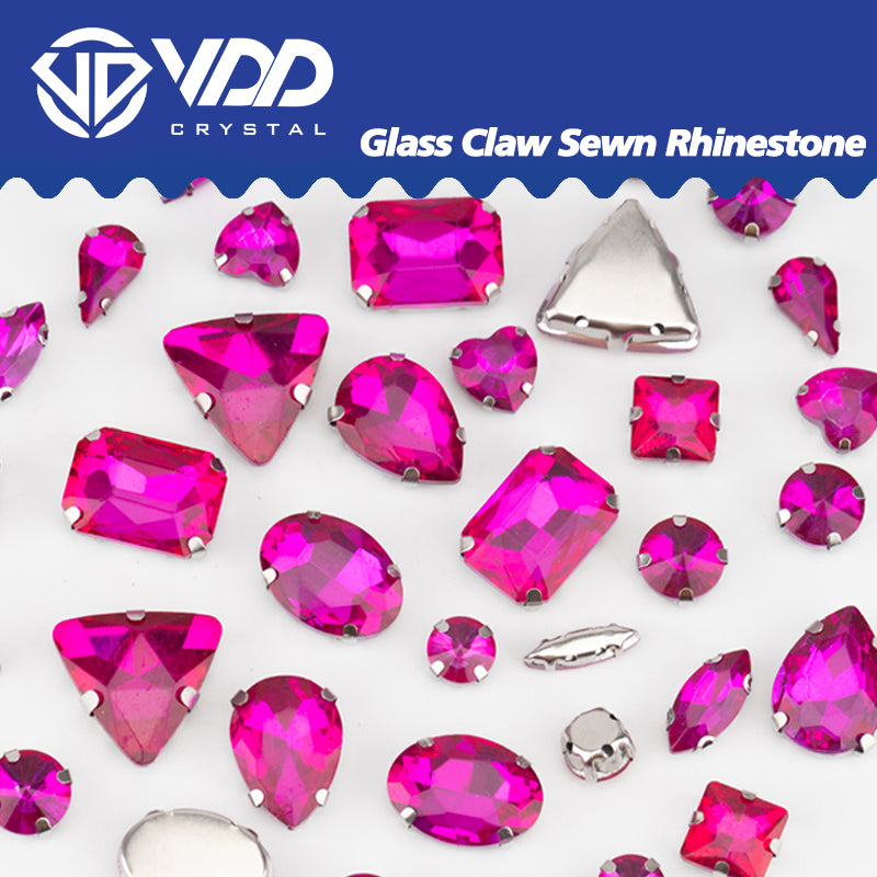 VDD Rose Multi Shape Mix Size Glass Sew on Rhinestones Crystal Flatback Stones For DIY Shoes Accessories