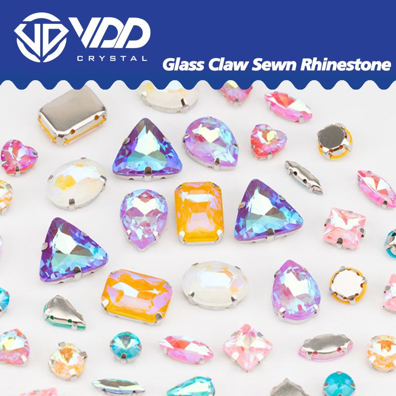 VDD Mocha Mix Color Multi Shape Mix Size Glass Sew on Rhinestones Crystal Flatback Stones For DIY Shoes Accessories