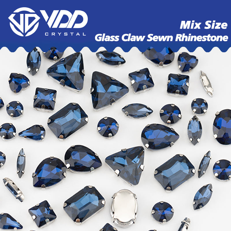 VDD Montana Multi Shape Mix Size Glass Sew on Rhinestones Crystal Flatback Stones For DIY Shoes Accessories